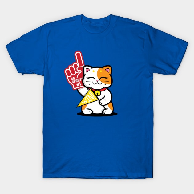 Go Sports Lucky Cat T-Shirt by hello@jobydove.com